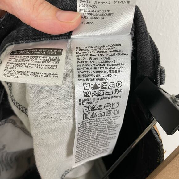 Levi's | 559 Black Denim Custom Cut Off Frayed High Rise Shortie Jean Shorts - Picture 7 of 8